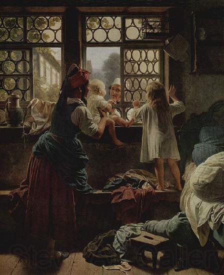 Friedrich Eduard Meyerheim Guten Morgen, lieber Vater Norge oil painting art
